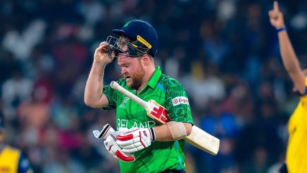 8 February 2026; Paul Stirling of Ireland walks of the field after dismissed by Maheeth theekshana of Sri Lanka, not pictured, during the ICC Men's T20 World Cup group stage match between Sri Lanka and Ireland at R.Premadasa Stadium in Colombo, Sri Lanka.
