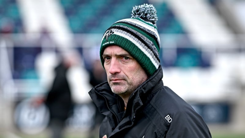 4 January 2026; Kildare manager Brian Dowling after the Dioralyte Walsh Cup First Round match between Kildare and Galway was abandoned at Cedral St Conleth's Park in Newbridge, Kildare. Photo by Sam Barnes/Sportsfile