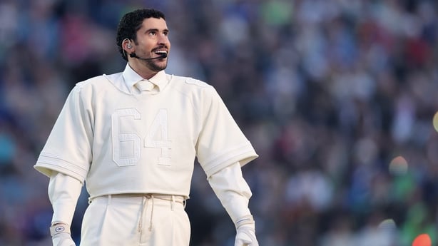 Bad Bunny performs onstage during the Super Bowl LX Halftime Show 