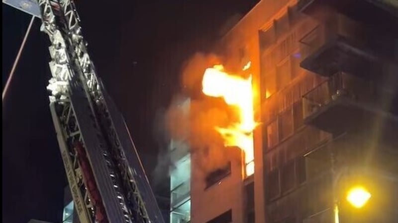 A fire broke out at one of the apartment complexes at Clarion Quay in Dublin