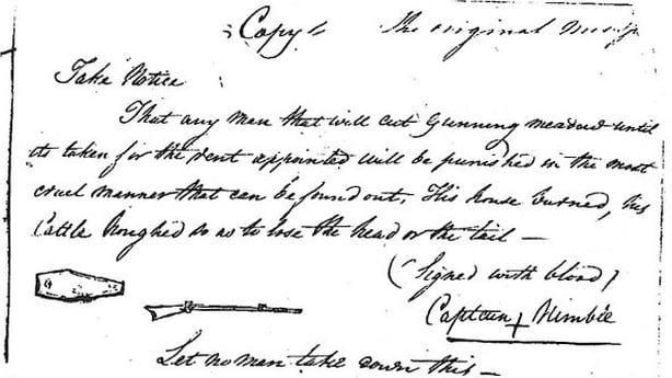 19th century threatening letter