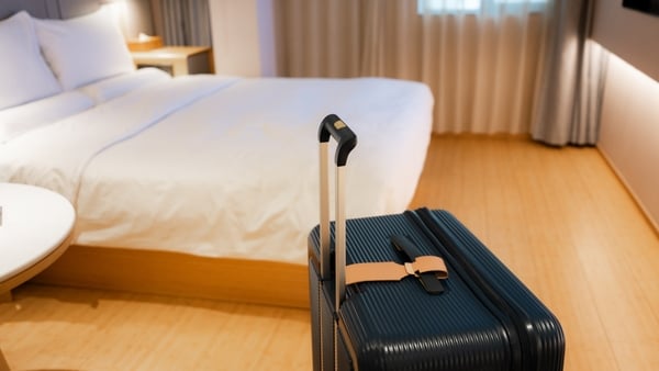 Luggage in a bedroom