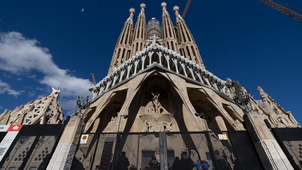 An outside view of the Sagrada Familia Basilica in Barcelona