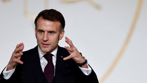 France's President Emmanuel Macron delivers a speech