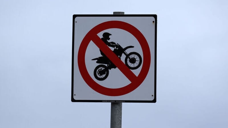 A 'No Scrambler' motorcycle sign on Portrane Beach