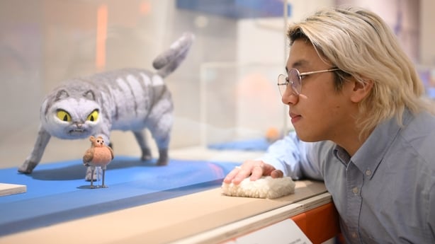 Gallery staff during a photocall for the Inside Aardman: Wallace & Gromit and Friends Exhibition at Young V&A