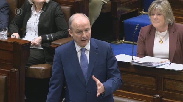 Taoiseach Micheál Martin speaking in the Dáil