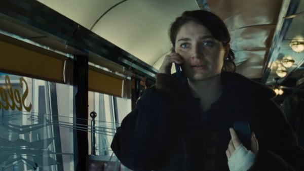 Eve Hewson on the phone in Disclosure Day