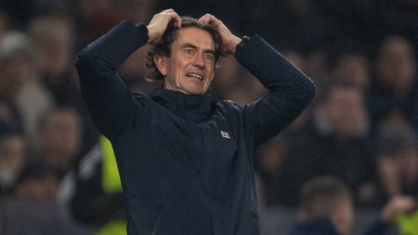 Manager Thomas Frank of Tottenham Hotspur reacts during the Premier League match between Tottenham Hotspur and Newcastle United at Tottenham Hotspur Stadium on February 10, 2026 in London, England. (Photo by Sebastian Frej/MB Media/Getty Images)