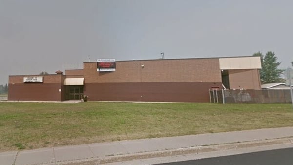 Exterior view of tumbler ridge high school in canada