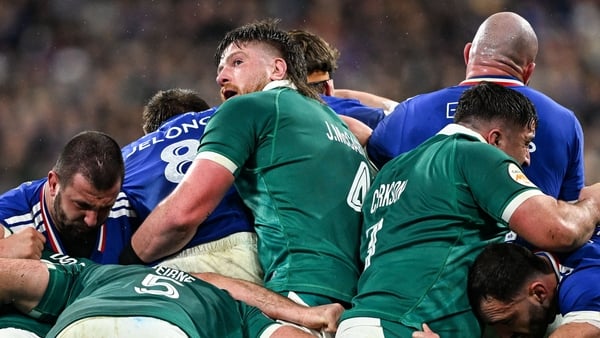 5 February 2026; Joe McCarthy of Ireland during the Guinness 6 Nations Rugby Championship match between France and Ireland at Stade de France in Paris, France. Photo by Ramsey Cardy/Sportsfile