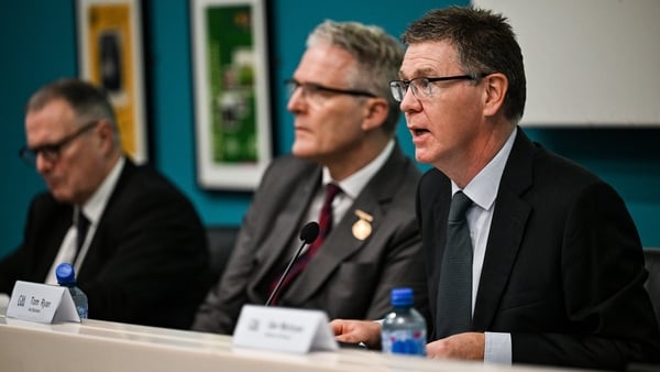 11 February 2026; Ard Stiúrthóir of the GAA Tom Ryan speaking during the GAA Annual Report launch at Croke Park in Dublin. Photo by David Fitzgerald/Sportsfile