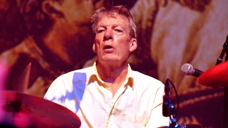 Andrew Ranken on stage with The Pogues on 15 December, 2013 in Manchester, England.