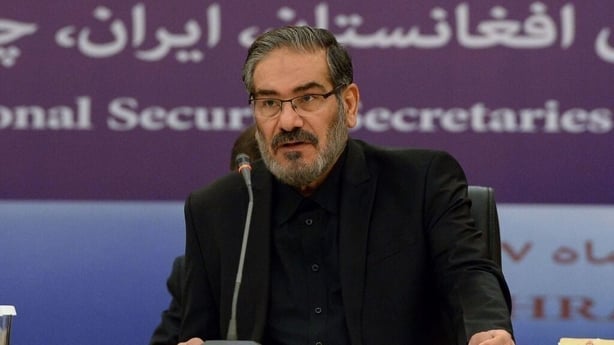 Iran's Ali Shamkhani makes a speech during the Regional Security Dialogue Meeting in Tehran, Iran 