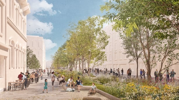 Plans for the pedestrianisation of College Green seeing more open spaces and trees