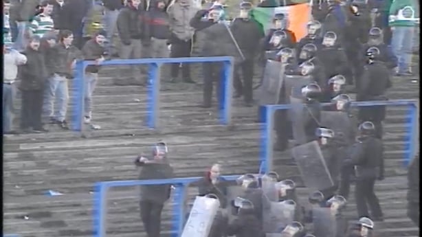 RUC storm the stands at football match