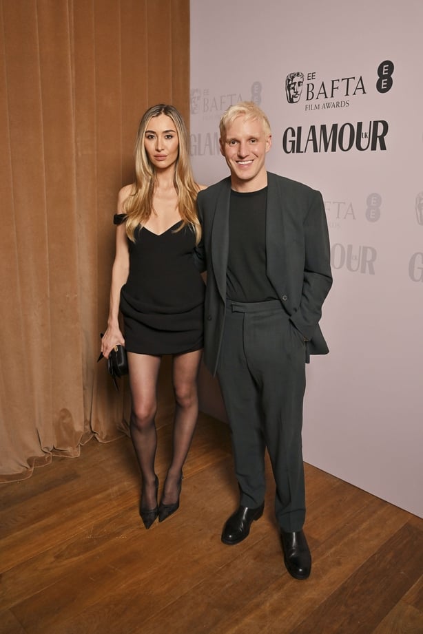 LONDON, ENGLAND - FEBRUARY 11: Sophie Habboo and Jamie Laing attend the EE BAFTA and Glamour Rising Star Party at La Mome London on February 11, 2026 in London, England. (Photo by Jed Cullen/Dave Benett/Getty Images for Glamour)