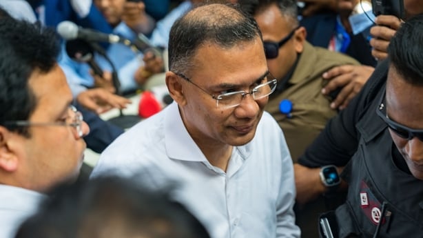 DHAKA, BANGLADESH - FEBRUARY 10: BNP Chairman Tarique Rahman accompanying by his wife Dr Zubaida Rahman and daughter Barrister Zaima Rahman today cast their vote along with his wife and daughter in the Gulshan Model High School and College center in Dhaka-17 constituency on February 12, 2026 in Dhak