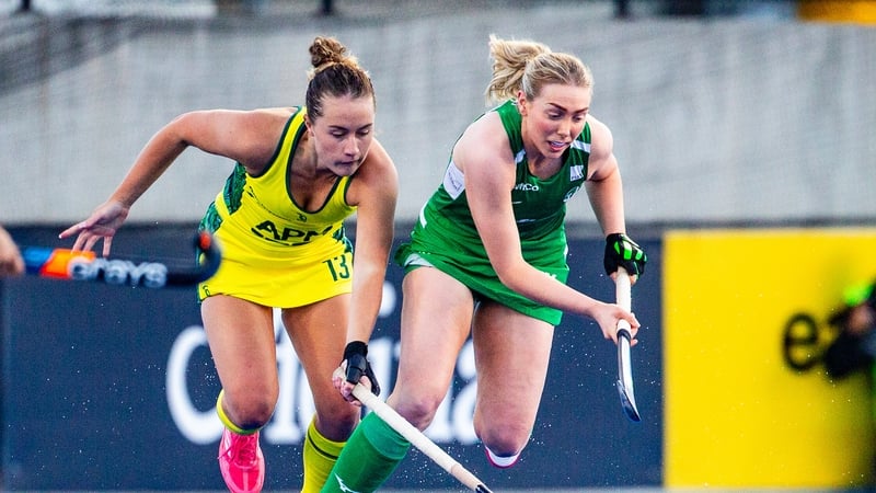 Charlotte Beggs of Ireland evades Australia’s Makayla Jones. Picture credit: World Sport Pics