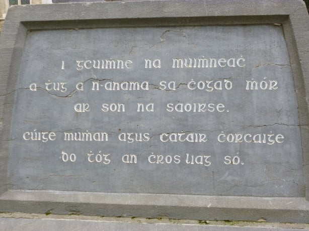 Cross has an inscription in Irish