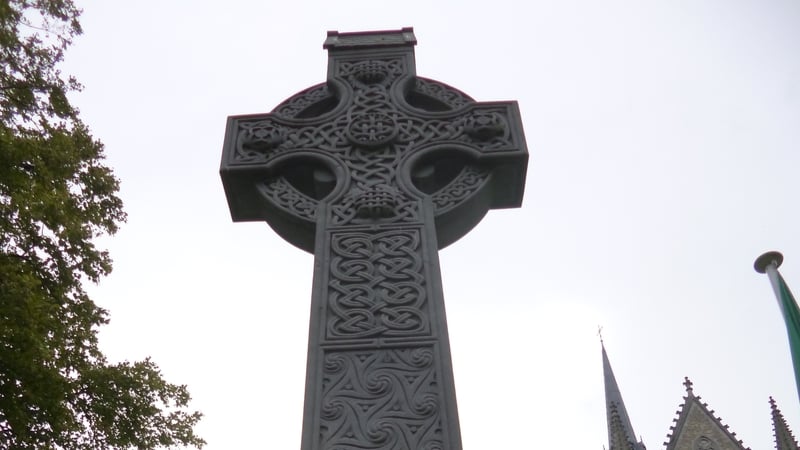 Large celtic cross, in front of skyline