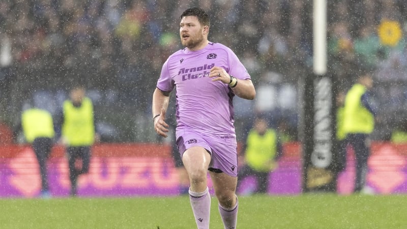 ROME, ITALY - FEBRUARY 07: Scotland's Nathan McBeth in action during a Guinness Six Nations match between Italy and Scotland at the Stadio Olimpico, on February 07, 2026, in Rome, Italy. (Photo by Ross MacDonald/SNS Group via Getty Images)