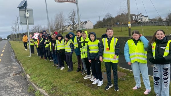High speeds protest outside Culleen NS in Ballina