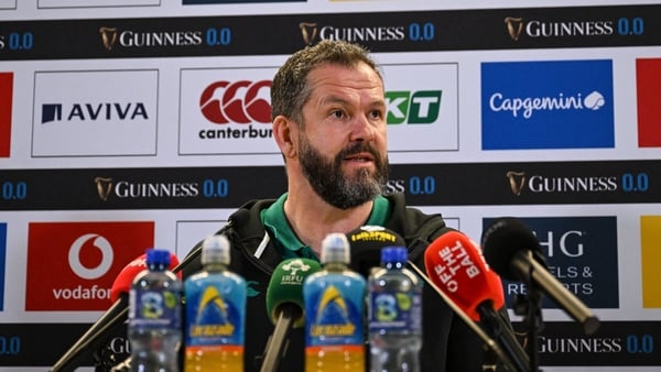 12 February 2026; Head coach Andy Farrell during an Ireland Rugby media conference at the Aviva Stadium in Dublin. Photo by Brendan Moran/Sportsfile