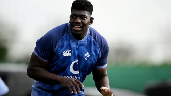 11 February 2026; Edwin Edogbo during an Ireland Rugby squad training session at the IRFU High Performance Centre in Dublin. Photo by Brendan Moran/Sportsfile