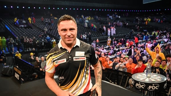 Gerwyn Price pictured after winning the Premier League in Antwerp, February 2026