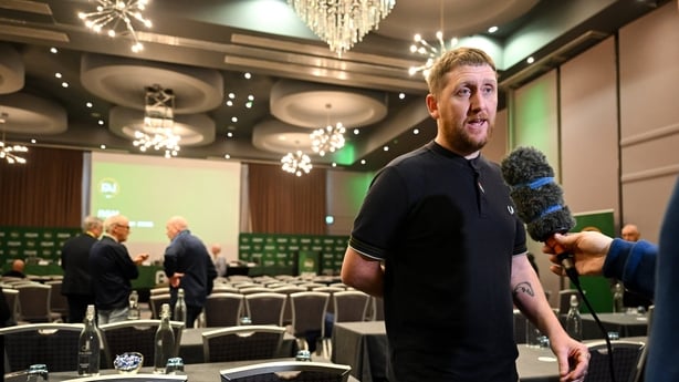 8 November 2025; Bohemians chief operating officer Daniel Lambert speaks to media before the 2025 annual general meeting of the Football Association of Ireland at the Carlton Hotel in Blanchardstown, Dublin. Photo by Stephen McCarthy/Sportsfile