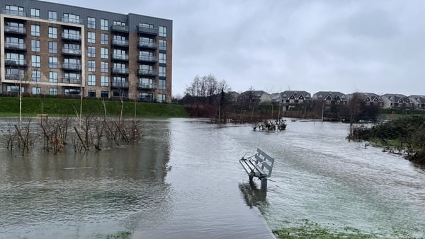 Flood water covers a park in north Dublin