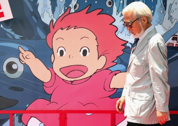 Director Hayao Miyazaki attends the Ponyo on the Cliff by the Sea opening day stage greeting at Hibiya Sukara-Za on 19 July, 2008 in Tokyo