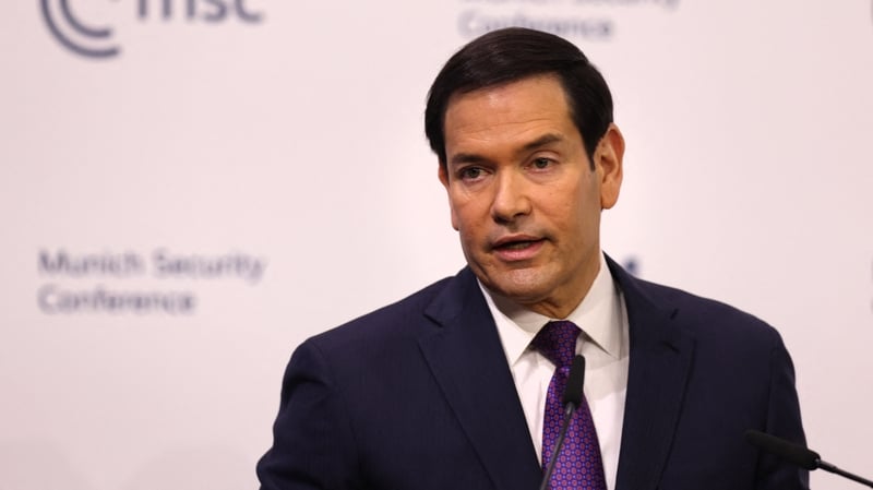 US Secretary of State Marco Rubio speaks during the 62nd Munich Security Conference (MSC) on February 14, 2026 in Munich, southern Germany. Heads of state and government as well as foreign and defence ministers from all over the world are expected to atte