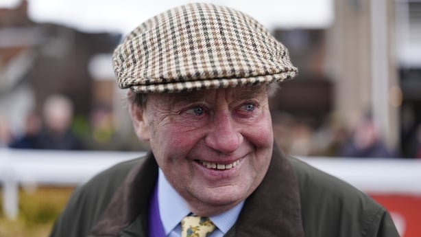 WARWICK, ENGLAND - JANUARY 23: Nicky Henderson poses at Warwick Racecourse on January 23, 2026 in Warwick, England. (Photo by Alan Crowhurst/Getty Images)