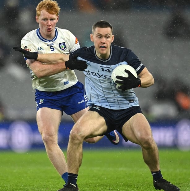 Dublin forward Con O'Callaghan in action against Monaghan's Ryan O'Toole