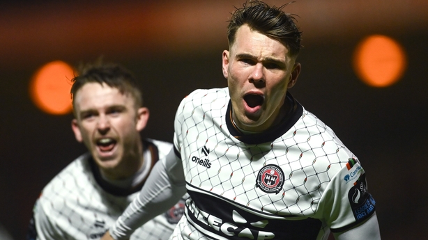 Dayle Rooney of Bohemians celebrates after scoring his side's first goal