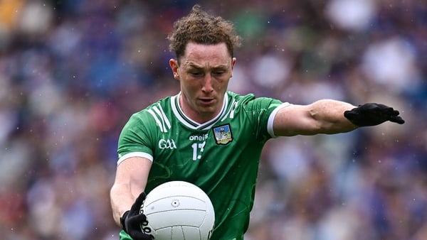 22 June 2025; Peter Nash of Limerick during the Tailteann Cup semi-final match between Wicklow and Limerick at Croke Park in Dublin. Photo by Piaras Ó Mídheach/Sportsfile