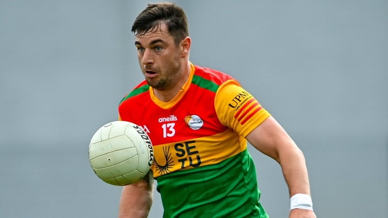 Colm Hulton of Carlow during the Tailteann Cup Group 3 Round 1 match between Wicklow and Carlow at Echelon Park in Aughrim,