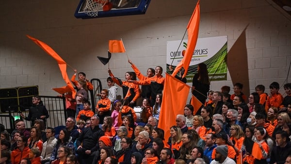 2 April 2022; Sligo supporters during the InsureMyVan.ie Division 1 Final match between EJ Sligo All-Stars and UCC Demons, Cork at the National Basketball Arena in Dublin. Photo by Brendan Moran/Sportsfile