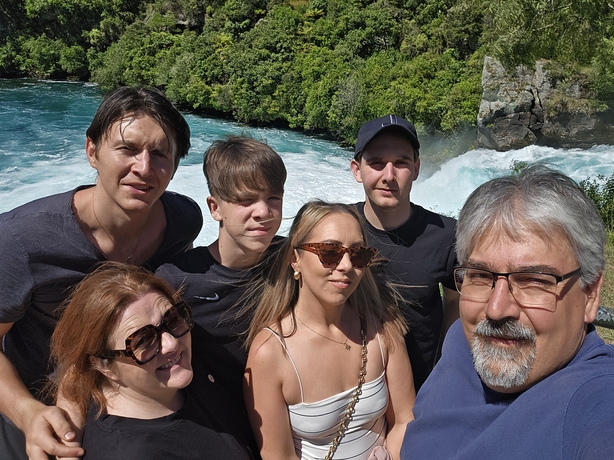 Eamon Donoghue and family in New Zealand