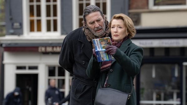 Ciarán Hinds as "Gerry" and Lesley Manville as "Stella" in director Polly Findlay's MIDWINTER BREAK