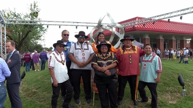 A group of Choctaw Indians gathered at a stickball convention