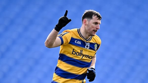 15 February 2026; Diarmuid Murtagh of Roscommon celebrates after scoring his side's first goal during the Allianz Football League Division 1 match between Roscommon and Armagh at King & Moffatt Dr Hyde Park in Roscommon. Photo by Seb Daly/Sportsfile