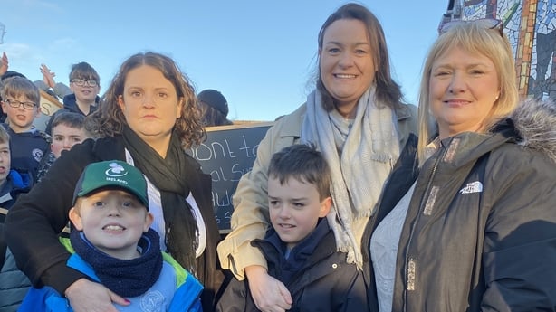 Paula and Ciaran Byrne, Deirdre and Jack McCourt and Bernie O'Dowd at the SNA protest today