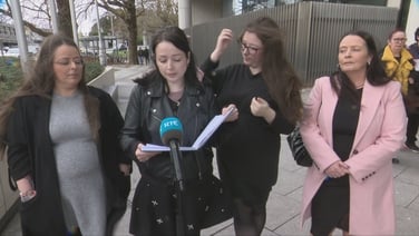 The Berry sisters deliver a statement outside of court after the jailing of Christopher Fitzsimons