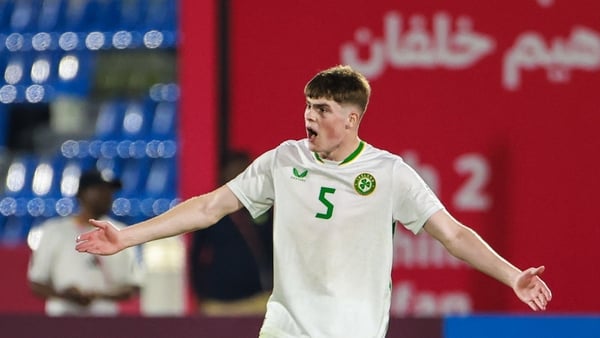 18 November 2025; Vinnie Leonard of Republic of Ireland during the 2025 FIFA U-17 World Cup Round of 16 match between Switzerland and Republic of Ireland at Aspire Zone in Doha, Qatar. Photo by Nikola Krstic/Sportsfile