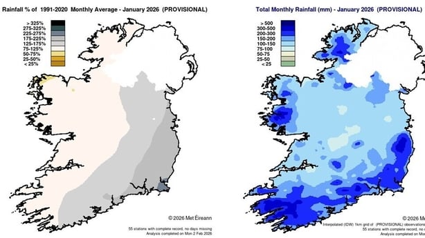 Rainfall maps for Ireland