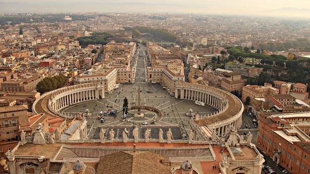 View Of Saint Peters Square In Rome From Above, Rome, Italy.