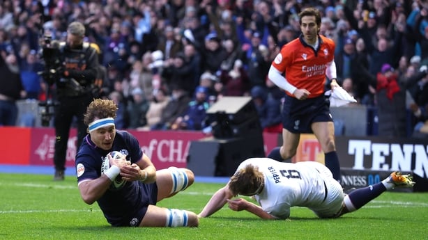  Jamie Ritchie of Scotland scores try against England, 2026 Six Nations